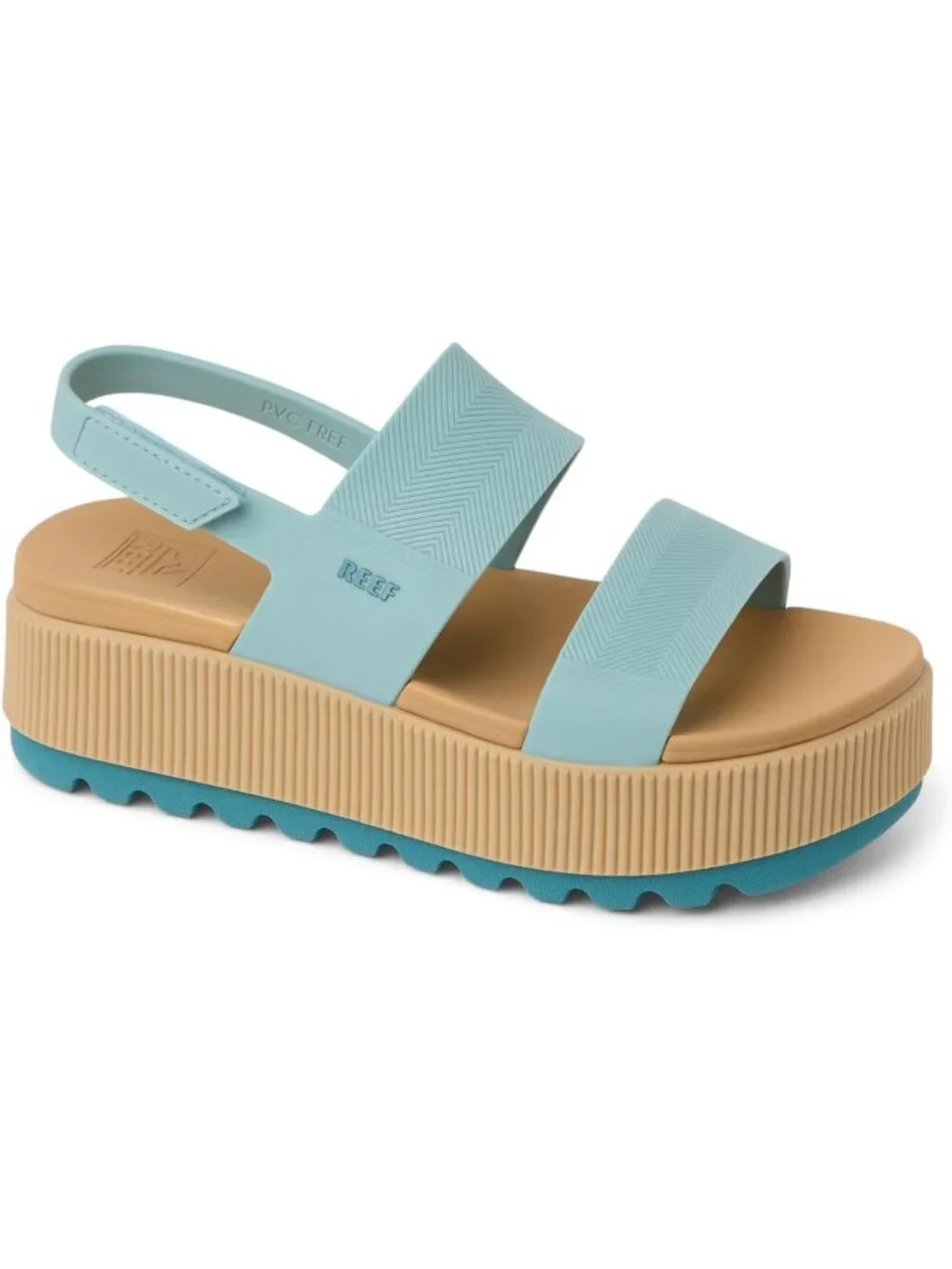 Women's Blue Haze Tan Water Vista Higher Open Toe Platform Wedge Sandal Shoes